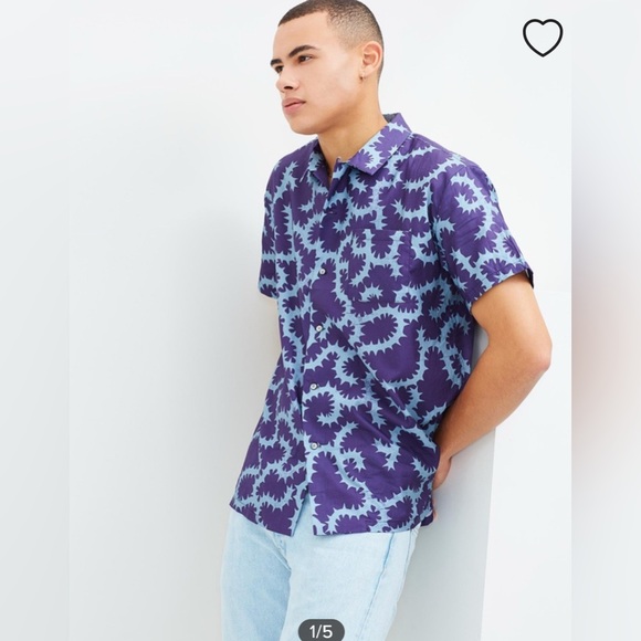 Double Rainbouu Morning Glory Hawaiian Shirt Size Small - Picture 1 of 5